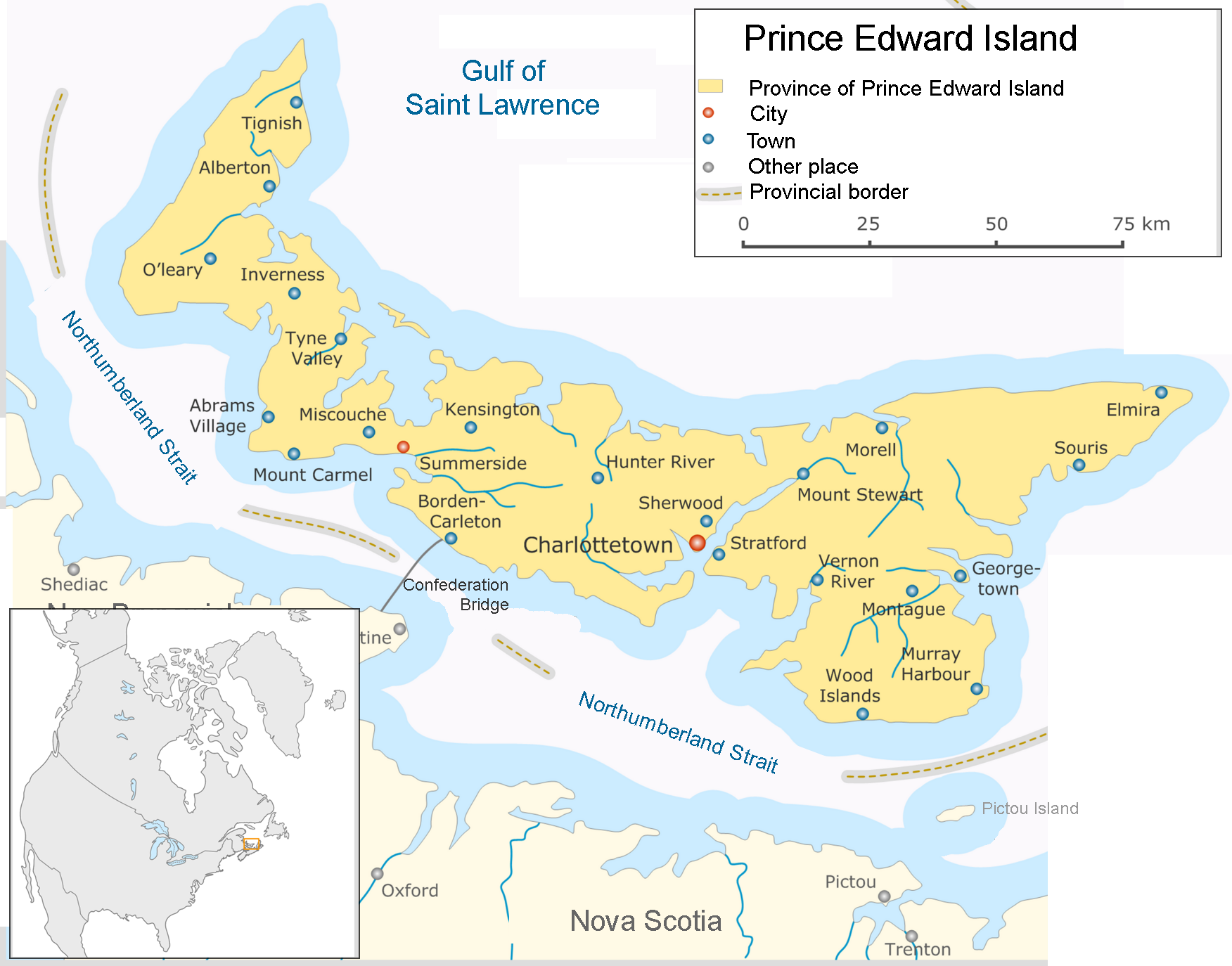 Prince Edward Island National Park Map
